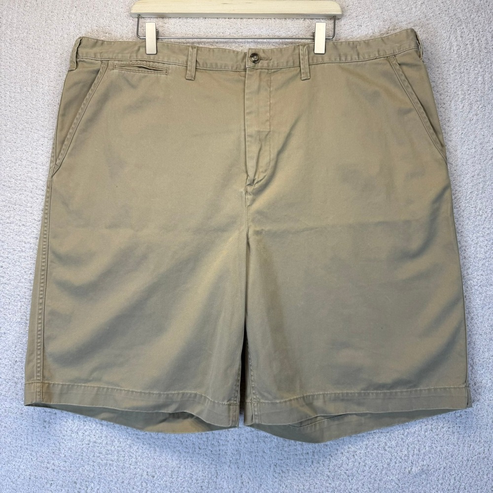 Polo Ralph Lauren Mens Khaki Shorts Size 42 Chino Casual‎ Flat Front